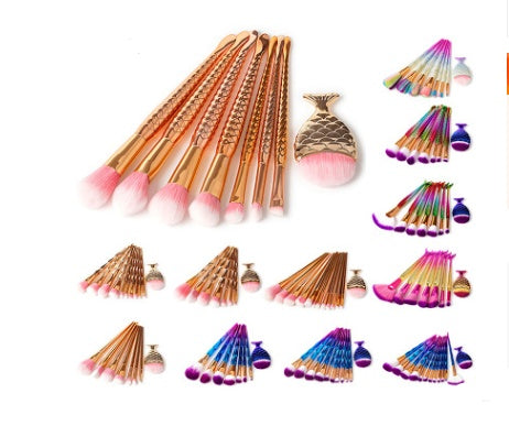 Makeup Brush Make-up Tool Mermaid DiamondGrindDiamond Combination GUJHUI