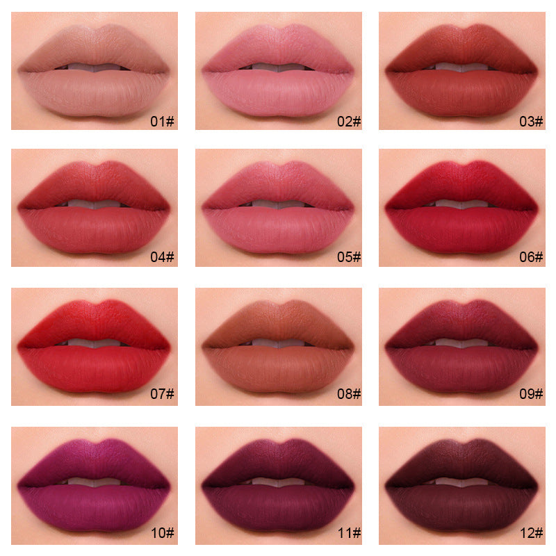 12-color Suit For Making Up Lazy Lip Type Lipstick Lip Balm Matte Finish Lazy Lipstick Box Display Box